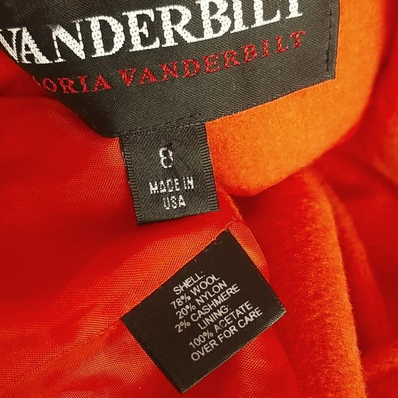 Gloria Vanderbilt Orange Coat - Size 8 - Picture 9 of 9